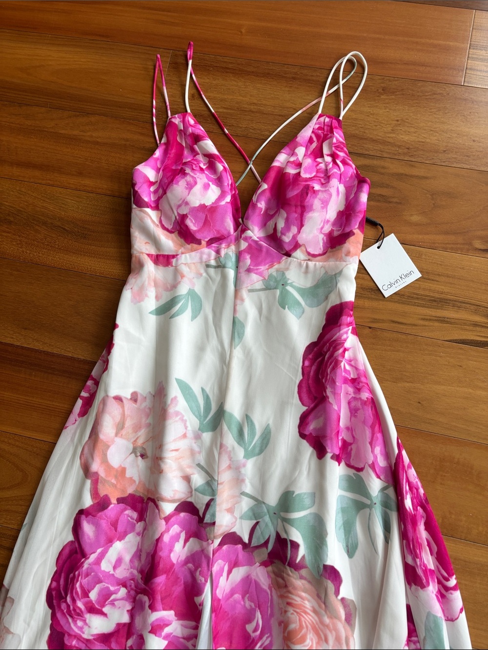 NWT Calvin Klein floral maxi dress - Picture 2 of 13